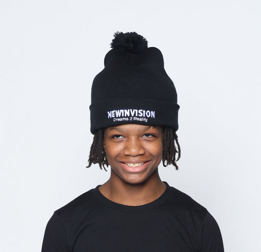 "NewInVision" Pom-Pom Beanie