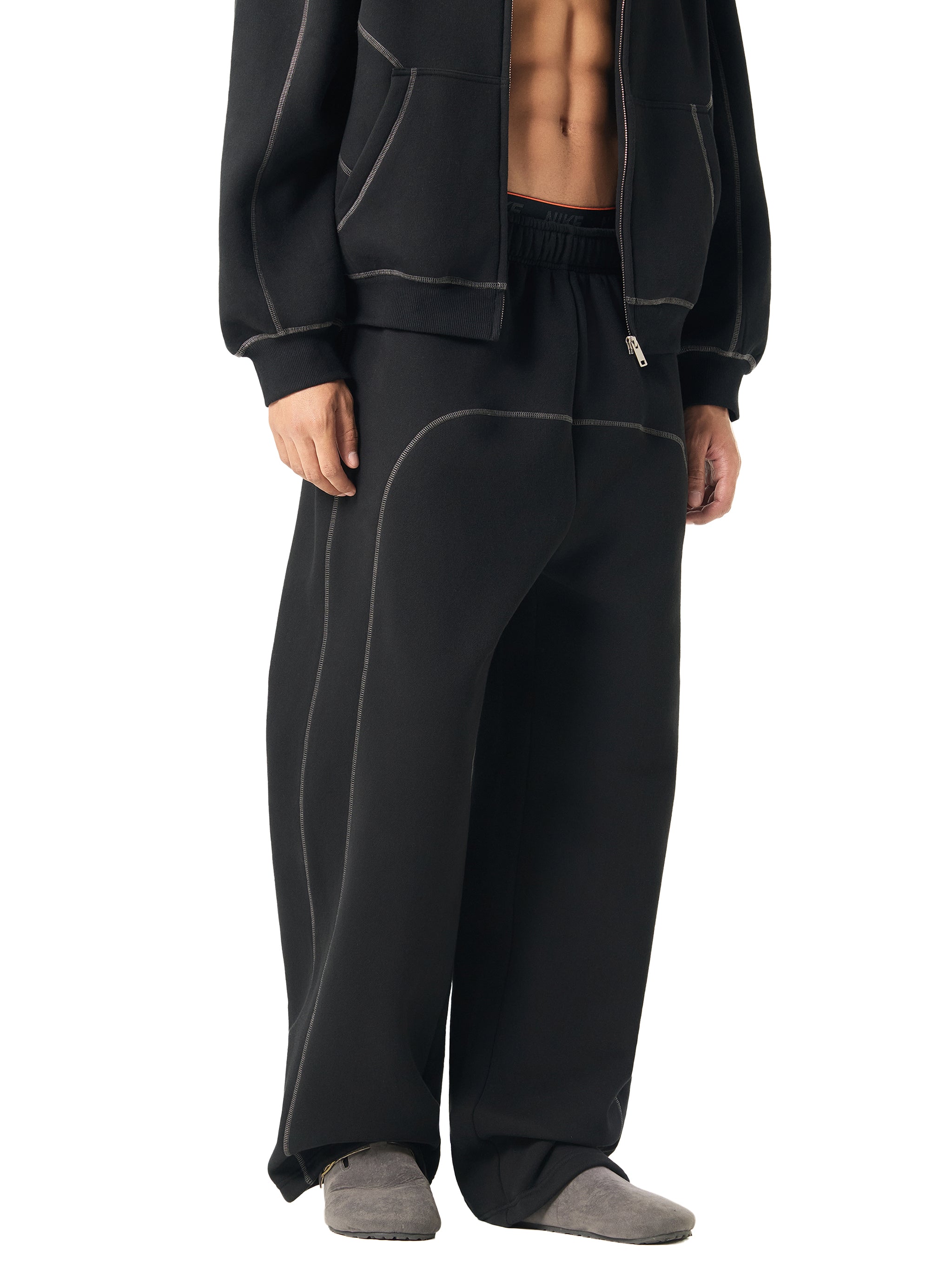 NewInVision-Stitched Fleece Sweatpants