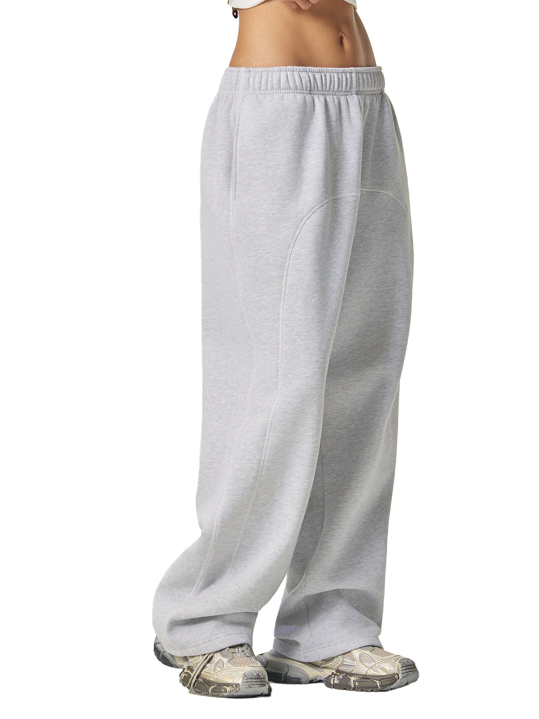 NewInVision-Stitched Fleece Sweatpants
